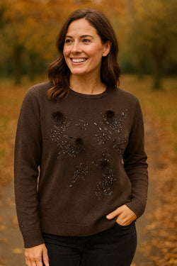 Pom Crystal Burst Knit Jumper