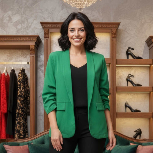 Rouched Sleeve Blazer