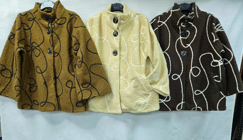 Cornelli Stitch Teddy Boucle Coatigan