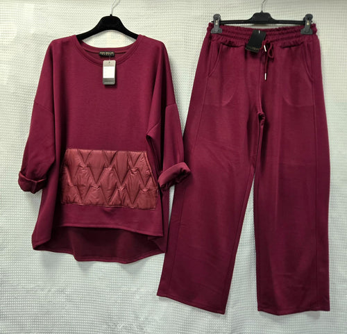 Scuba Side Seam Wide Leg Trousers