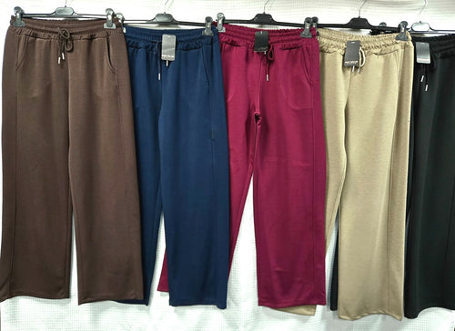 Scuba Side Seam Wide Leg Trousers