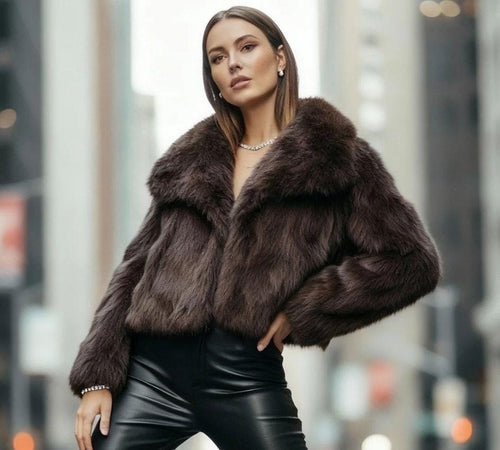 Big Collar Soft Touch Luxurious Faux Fur Coat