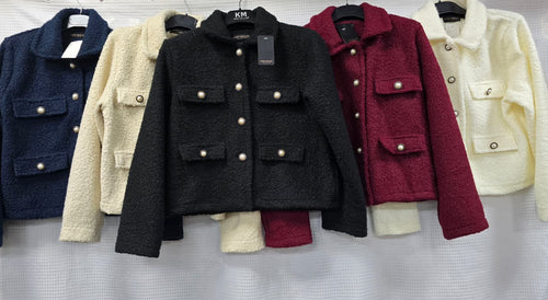 CH Pearl Button Boucle Cotton Wool Jacket