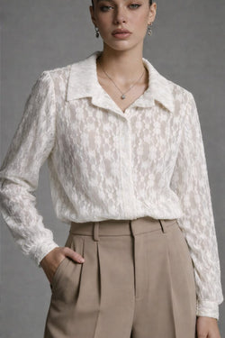 Crochet Mesh Long Sleeve shirt