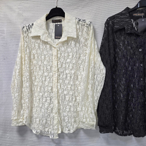 Crochet Mesh Long Sleeve shirt
