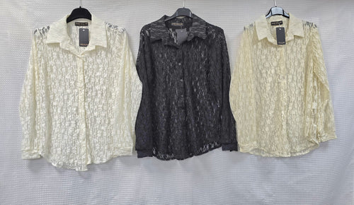Crochet Mesh Long Sleeve shirt