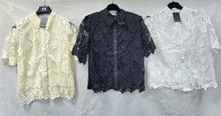 Lace Collar Short Sleeve Shirt