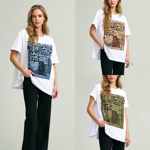 Metallic Leopard Cotton Tshirt