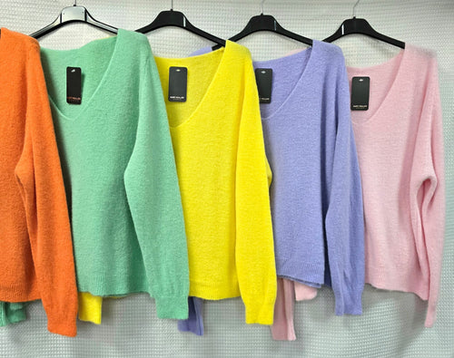 V Neck Alpaca Soft Touch Knit