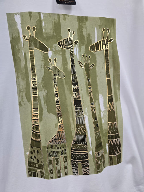 Giraffe Metallic Cotton Tshirt