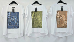 Metallic Leopard Cotton Tshirt