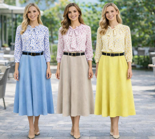 Plain Soft Suedette A Line Skirt