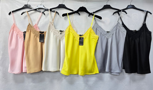 Lace Sateen Cami Top