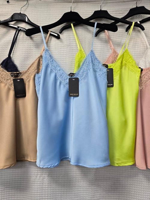 Lace Sateen Cami Top