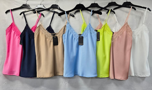 Lace Sateen Cami Top