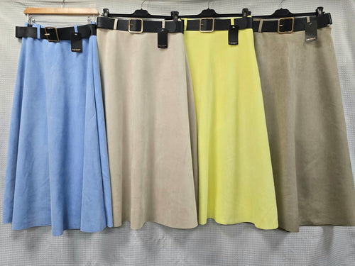 Plain Soft Suedette A Line Skirt