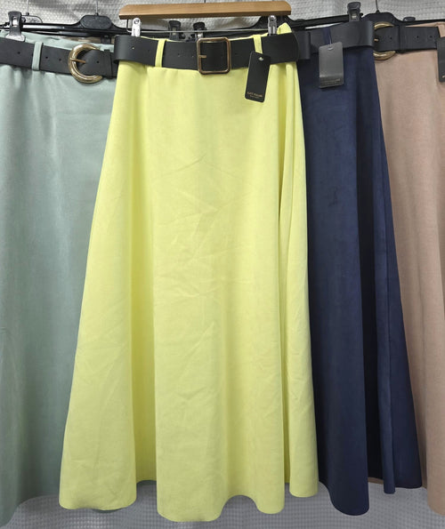 Plain Soft Suedette A Line Skirt