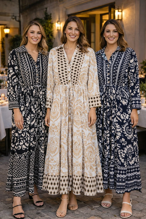 Contrast Alexa Pull In Shirt Maxi Dress