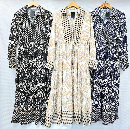 Contrast Alexa Pull In Shirt Maxi Dress