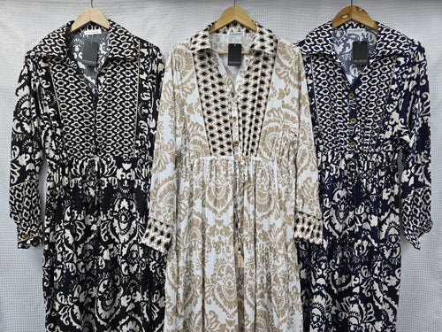 Contrast Alexa Pull In Shirt Maxi Dress