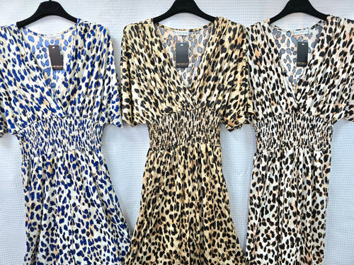 Leopard Gold Foil Slinky Wide Leg Jumpsuit