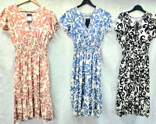 Paisley V Midi Dress