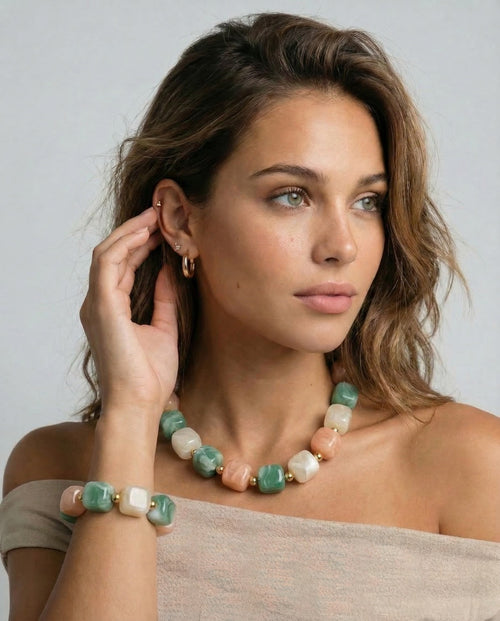 Luxury Marble Resin Bead Bracelets
