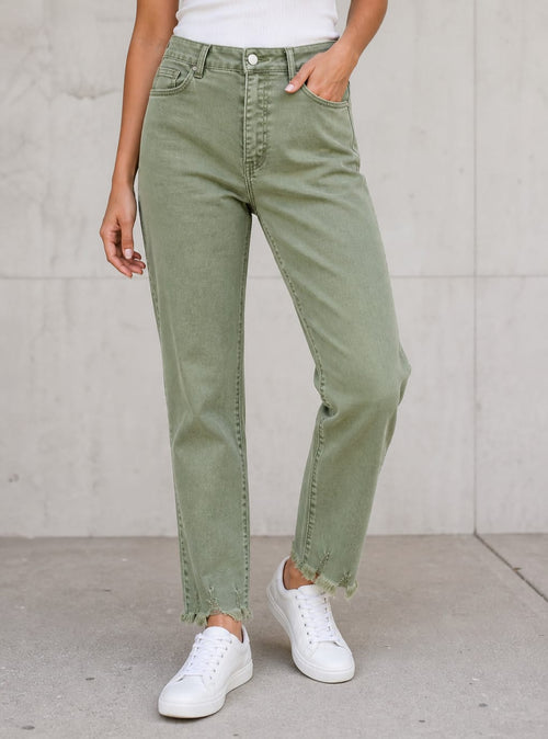 Slim Fit Frayed Edge Ankle Grazer My Tina Jeans