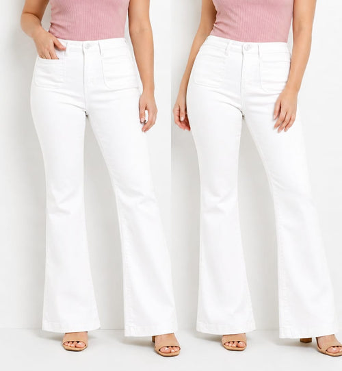 White Bootcut Two Front Pocket Voggo Jeans
