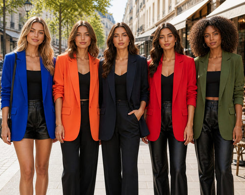 Rouched Sleeve Blazer