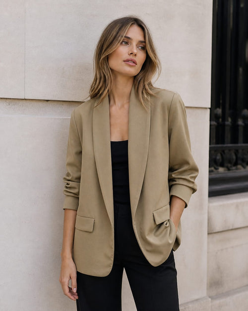 Rouched Sleeve Blazer
