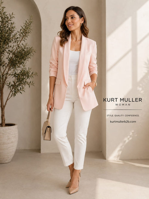 Rouched Sleeve Blazer