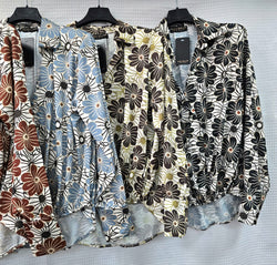 Lola Sateen Padded Shoulder Crossover Blouse