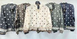 Polka Dot Lightweight Zip Bomber Jacket
