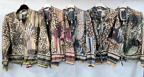 Tonal Leopard Tencel Bomber Jacket