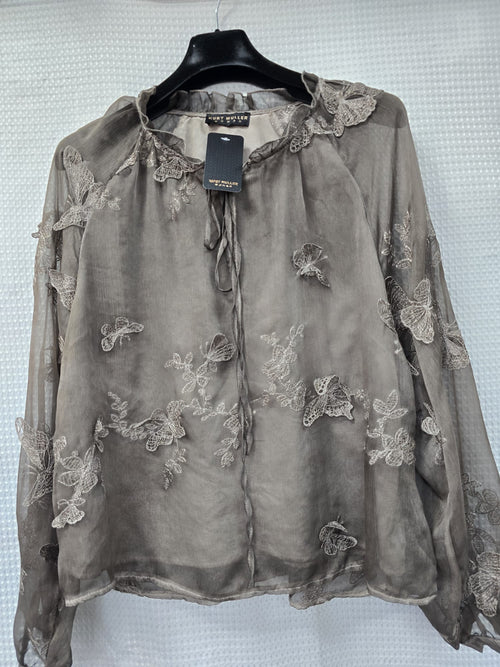 Luxury Butterfly Embroidery Blouse