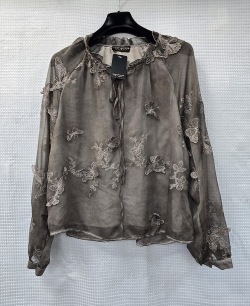 Luxury Butterfly Embroidery Blouse