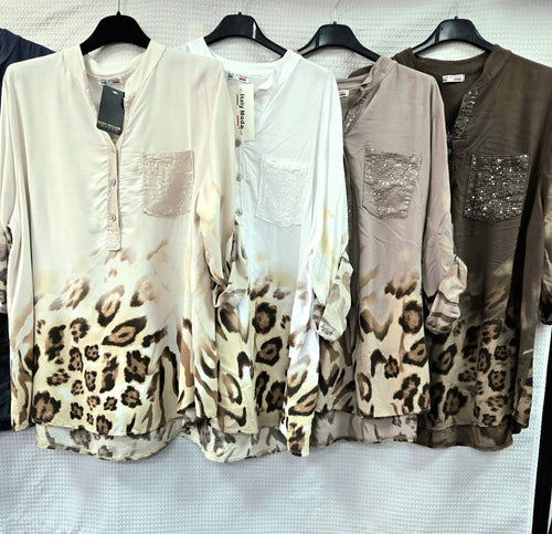 Tonal Leopard Sequin Shirt