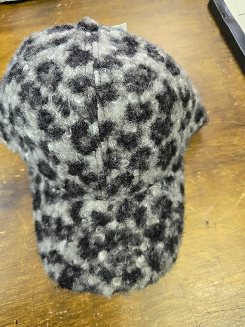 Boucle Leopard Print Baseball Cap Hat