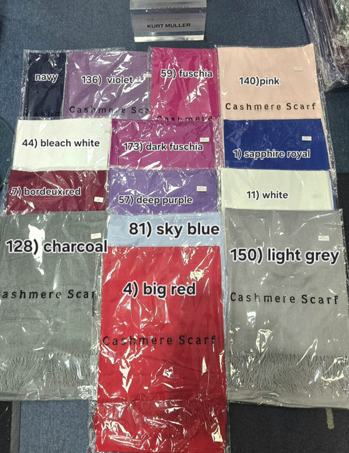 Plain Cashmere Blend Scarf