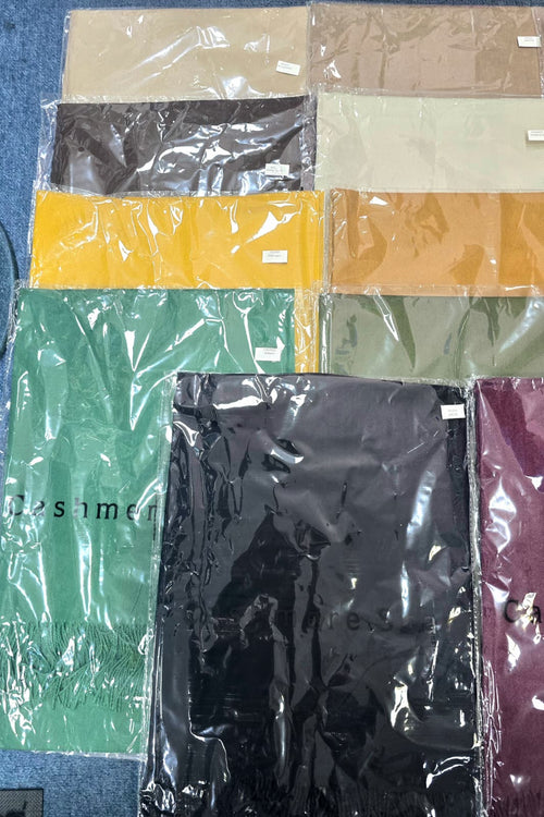 Plain Cashmere Blend Scarf