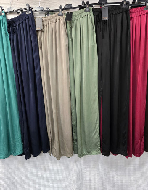 Silky Sateen Wide Leg Trousers
