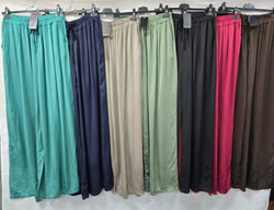 Silky Sateen Wide Leg Trousers