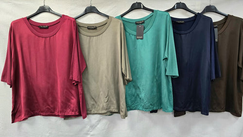 Crew Neck Sateen Top