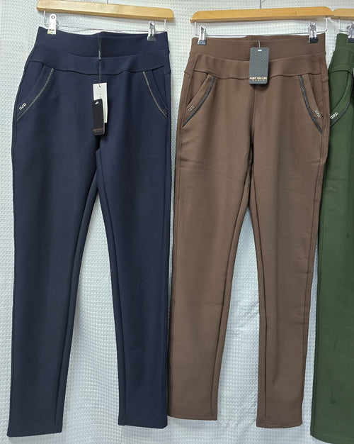 Scuba Stretch PU Trim Two Pocket Trousers