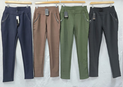 Scuba Stretch PU Trim Two Pocket Trousers
