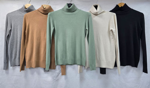 Classic Polo Neck Knit Sweater