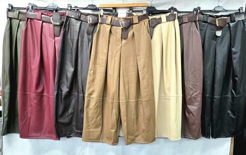 Barrell Leg Soft PU Leather Look Trousers