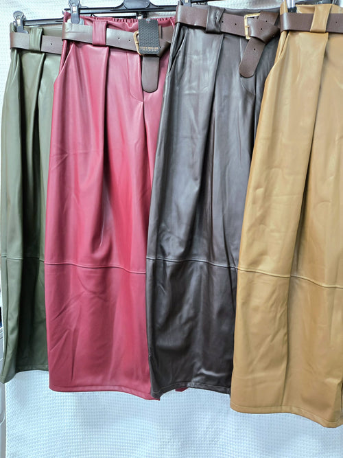 Barrell Leg Soft PU Leather Look Trousers