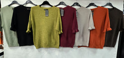 Baby Alpaca Wool Blend Frill Sleeve Top